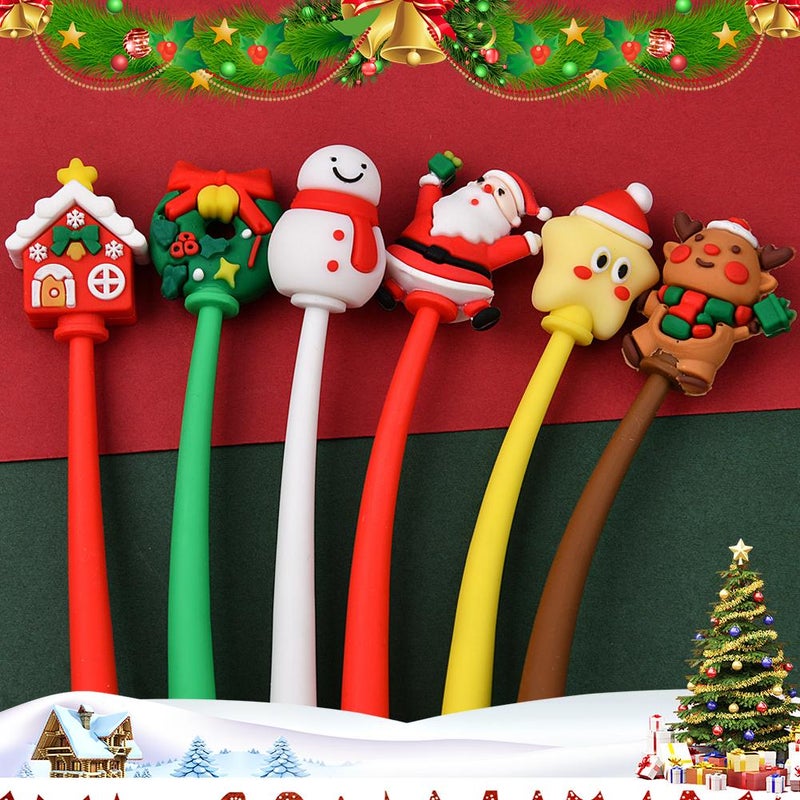 50 Pcs Christmas Gel Pens - Christmas Gel Ink Novelty Cute Fun Pens, Winter Smooth Writing Pen, Xmas Teacher's Gift, Exchanging Gifts Among Classmates - Image 5